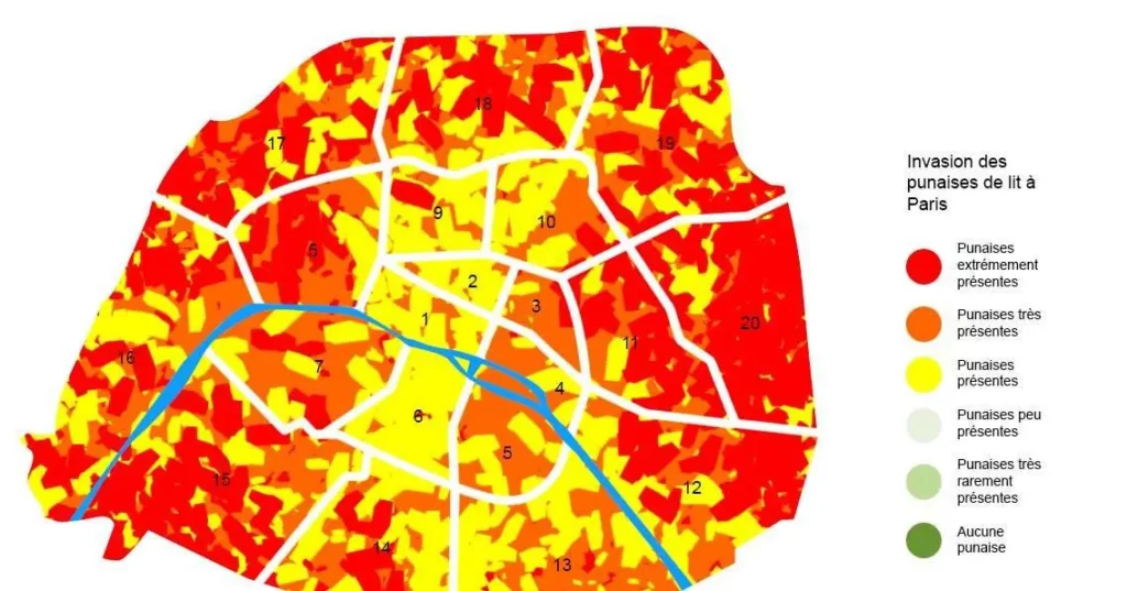 Punaises de lits - Carte infestation Paris