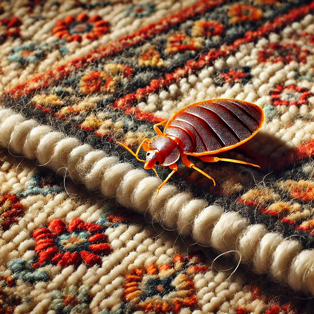Punaises de lit : Comment traiter un tapis ? Illustration montrant traitement vapeur et techniques de décontamination d'un tapis.